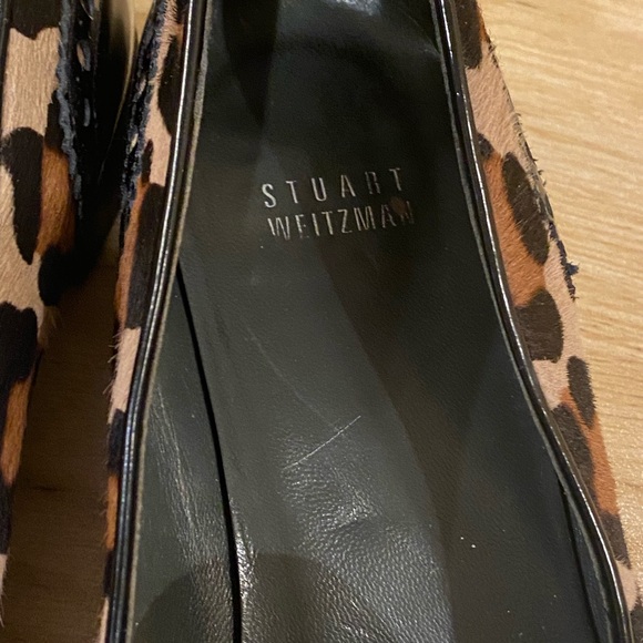 STUART WEITZMAN womens tassel oxfords loafers, leopard print.  Size 8.5 used - Picture 9 of 9